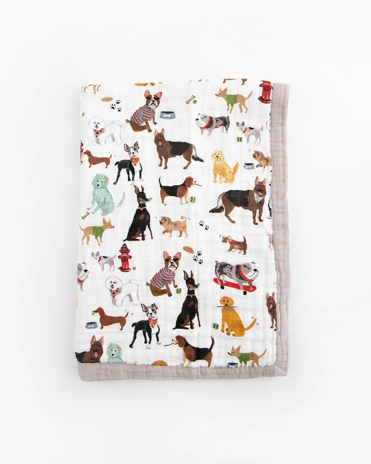 Cotton Muslin Baby Quilt - Woof