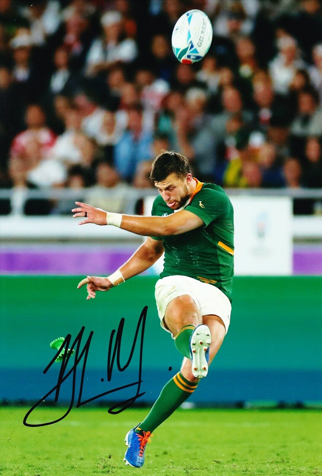 Handre Pollard Signed 12X8 Photo Poster painting 2019 Rugby World Cup South Africa AFTAL COA (A)