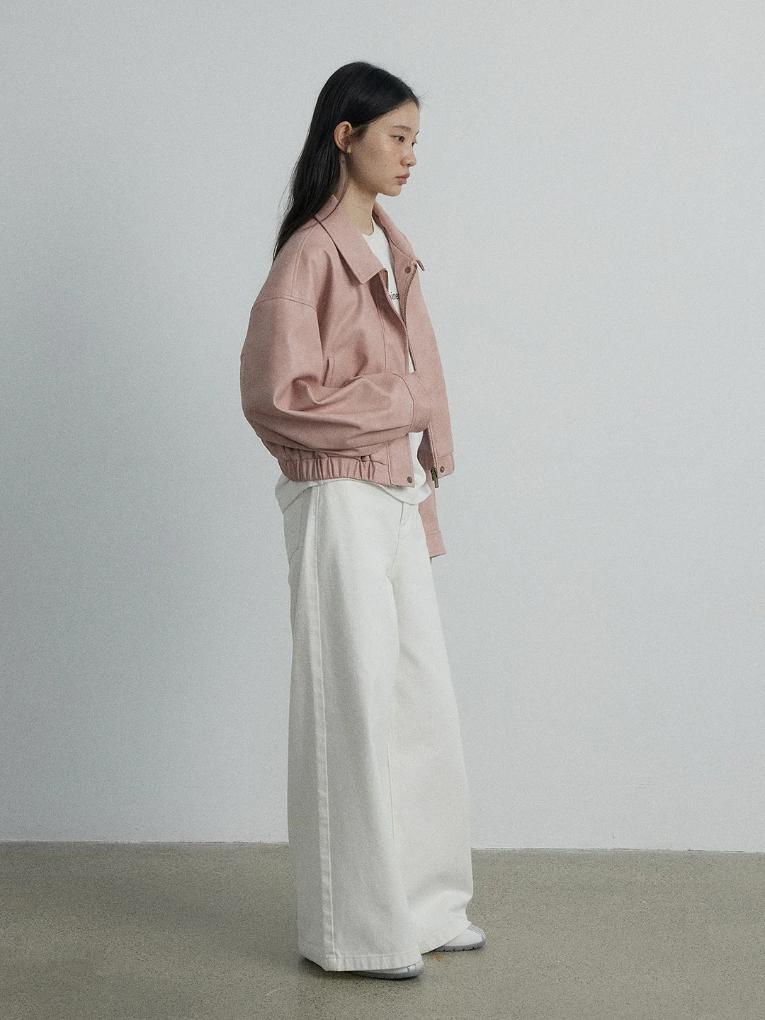 Woherb [Daihe] Autumn New Casual Lapel Versatile Simple Super Soft Fashion Do Old Sense PU Leather Coat H7054-Outfit Ideas