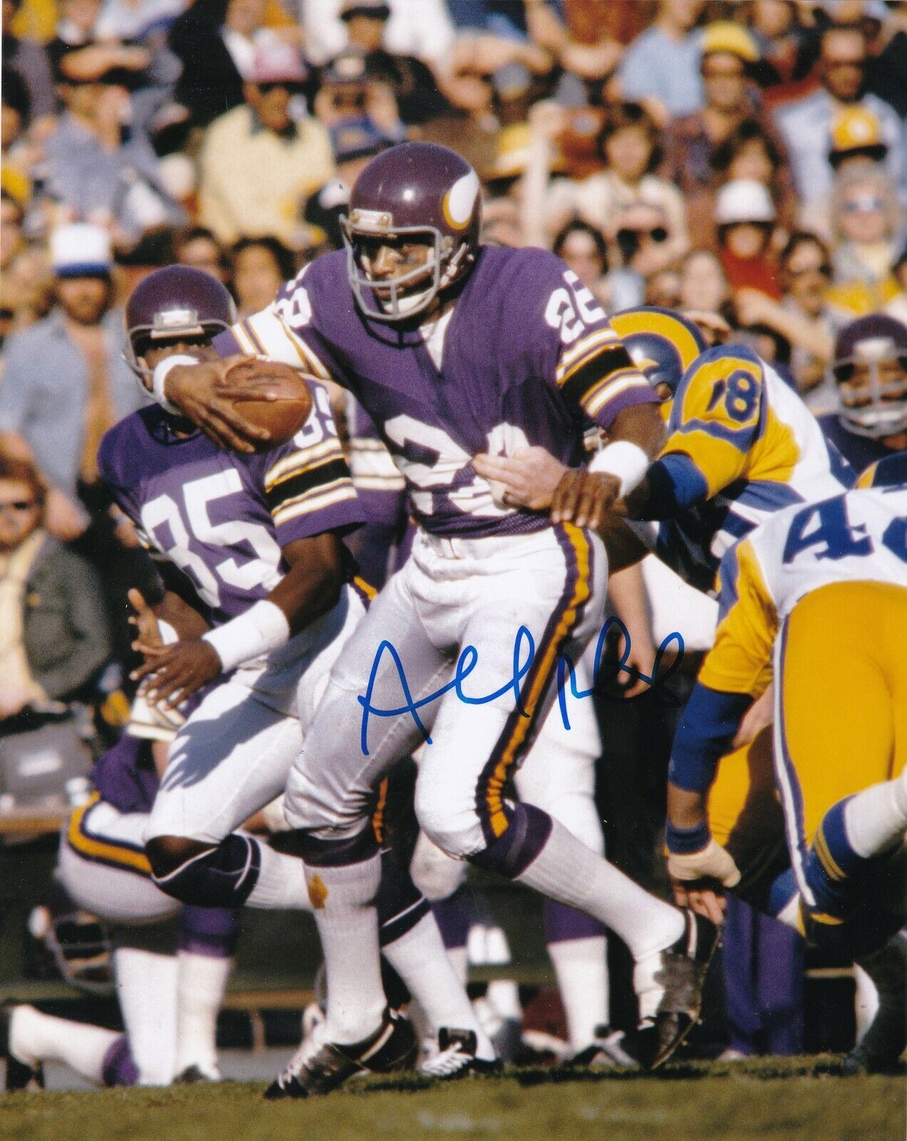 AHMAD RASHAD MINNESOTA VIKINGS ACTION SIGNED 8x10