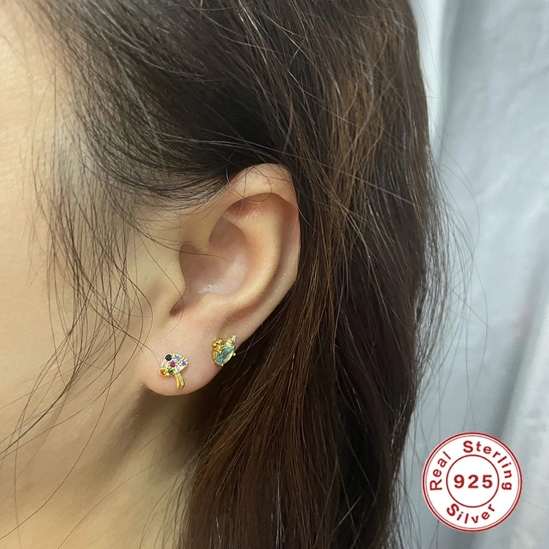 1 Pair 925 Sterling Silver Cartoon Earrings