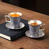 999 Silver National Trend Cultural and Creative Silver Gilded Black Bird Tea Cup/Water Cup
