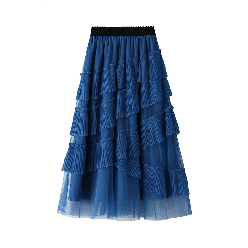 Nigikala Nigikala Cake Skirt Women 2025 Spring And Autumn High-Waist Thinness In Super Fire Mesh Skirt In The Long Skirt 8552