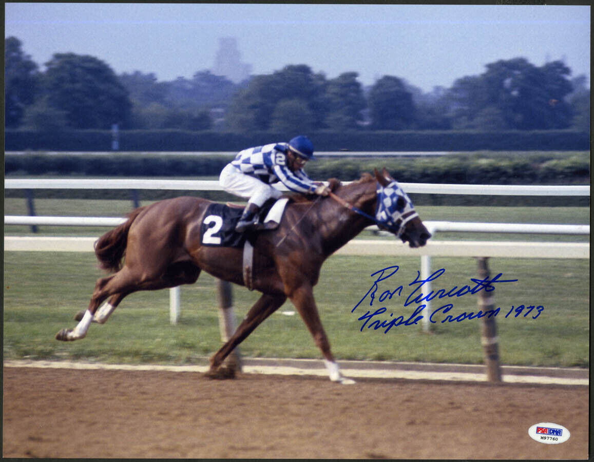 Ron Turcotte SIGNED 11x14 Photo Poster painting + 1973 Triple Crown Jockey PSA/DNA AUTOGRAPHED