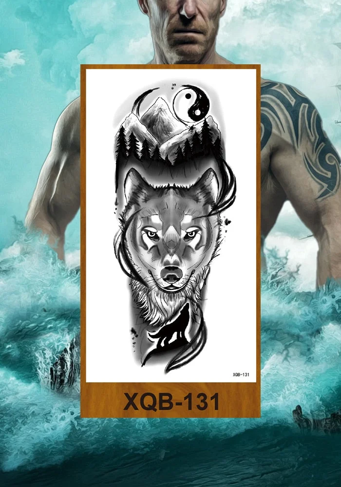 Waterproof Temporary Tattoo Sticker Hipster Tattoo Man Woman Tattoo Body Tattoo Art Tatuajes Big Tiger Lion Wolf Rose Arm Tatto