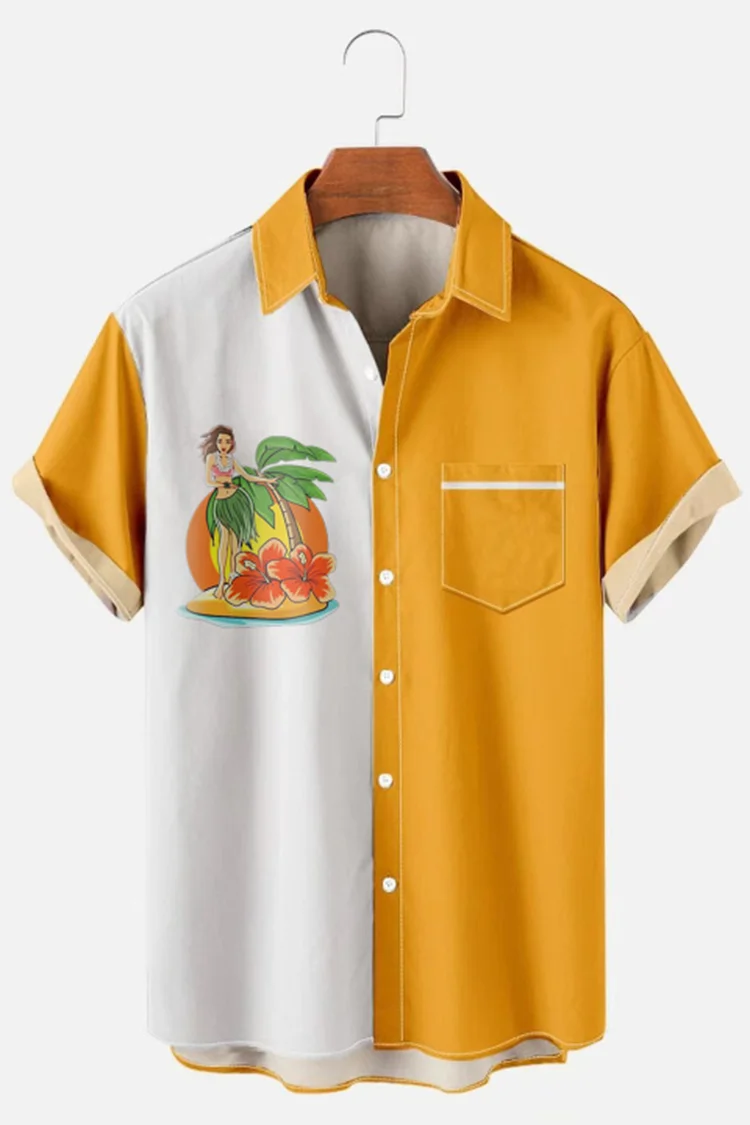 Coconut Colorblock Resort Short Sleeve Shirt