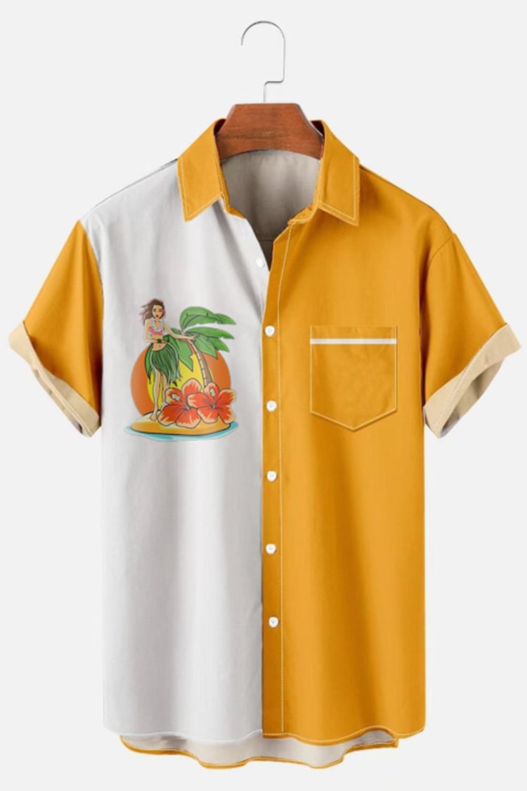 Coconut Colorblock Resort Short Sleeve Shirt