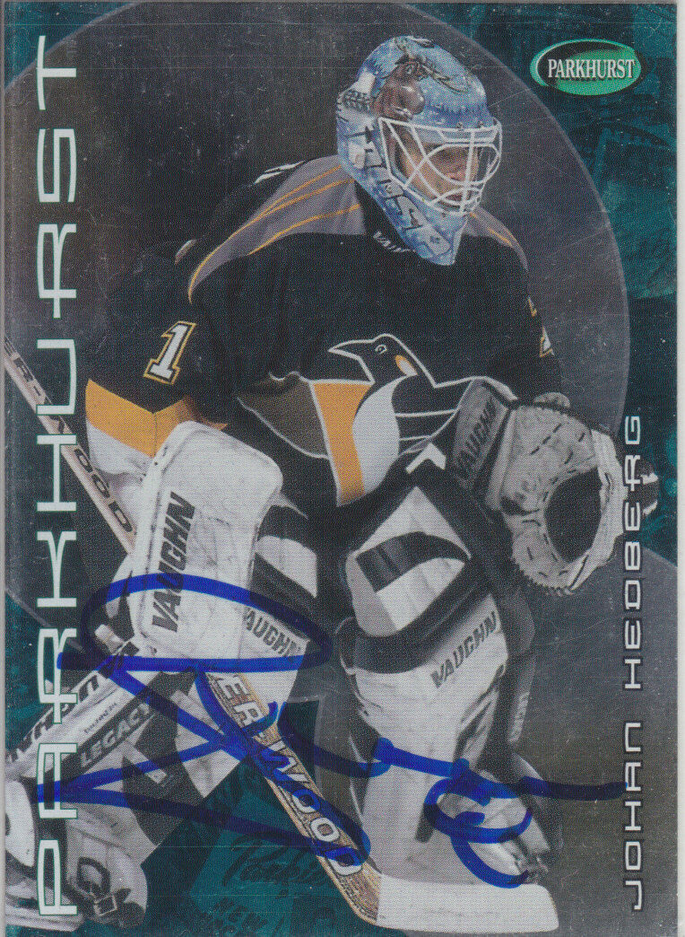 Johan Hedberg Autograph 01-02 Parkhurst Penguins Card Leksands IF - Devils