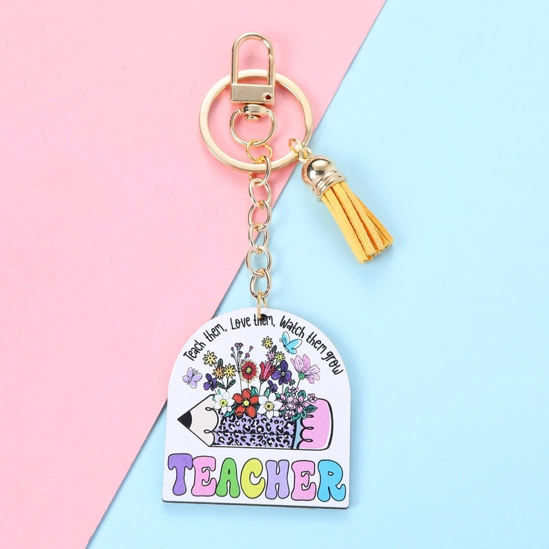 Cute Minimalist Letter Alloy Asymmetrical Keychain