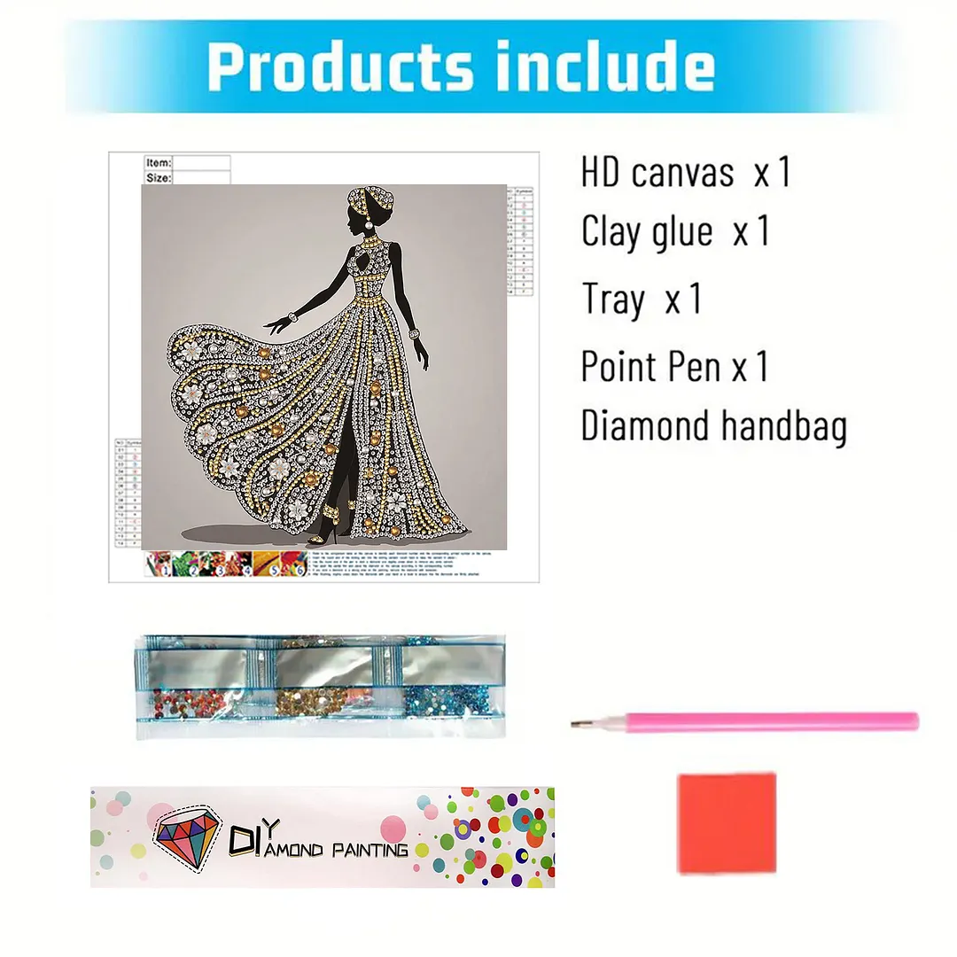 Golden Silhouette Lady Special Shaped 5D DIY Partial Drill Diamond Painting Kits for Adults Beginners Home Decor Crystal Diamond Art 11.81 X11.81inch