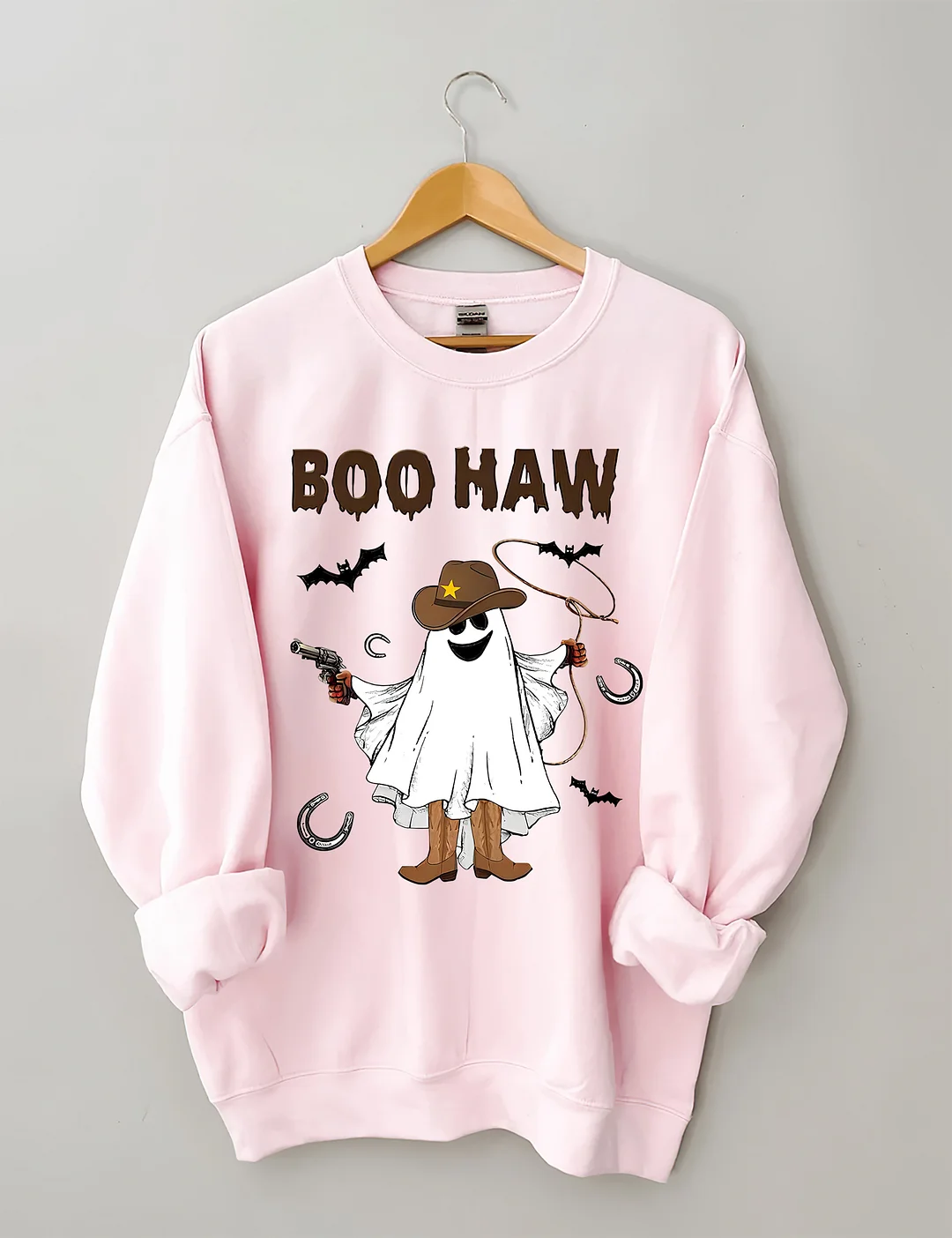 Halloween BOO Haw Western Cowboy Ghost Sweatshirt