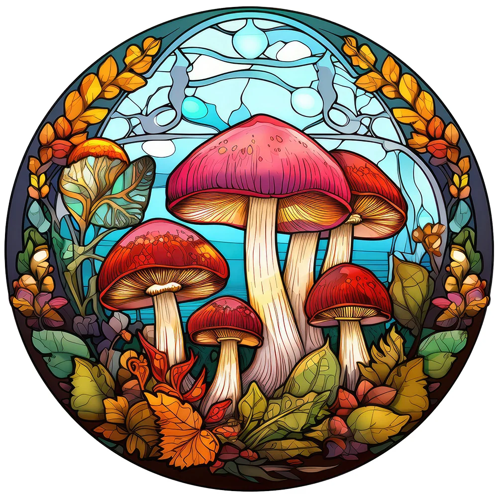 Colorful Mushroom (canvas) full round or square drill diamond painting