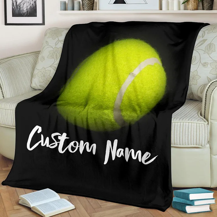 Tennis Custom Name Blanket / Tennis Throw Blanket / Tennis Fleece Blanket | BKKid603
