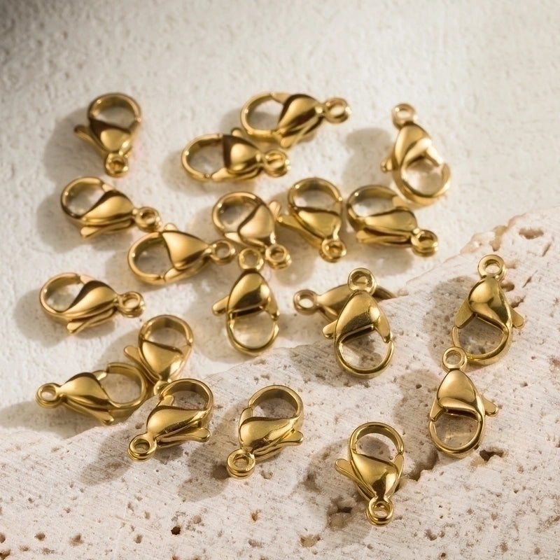 1 Set Stainless Steel 18K Gold Plated Polished Lobster Clasp