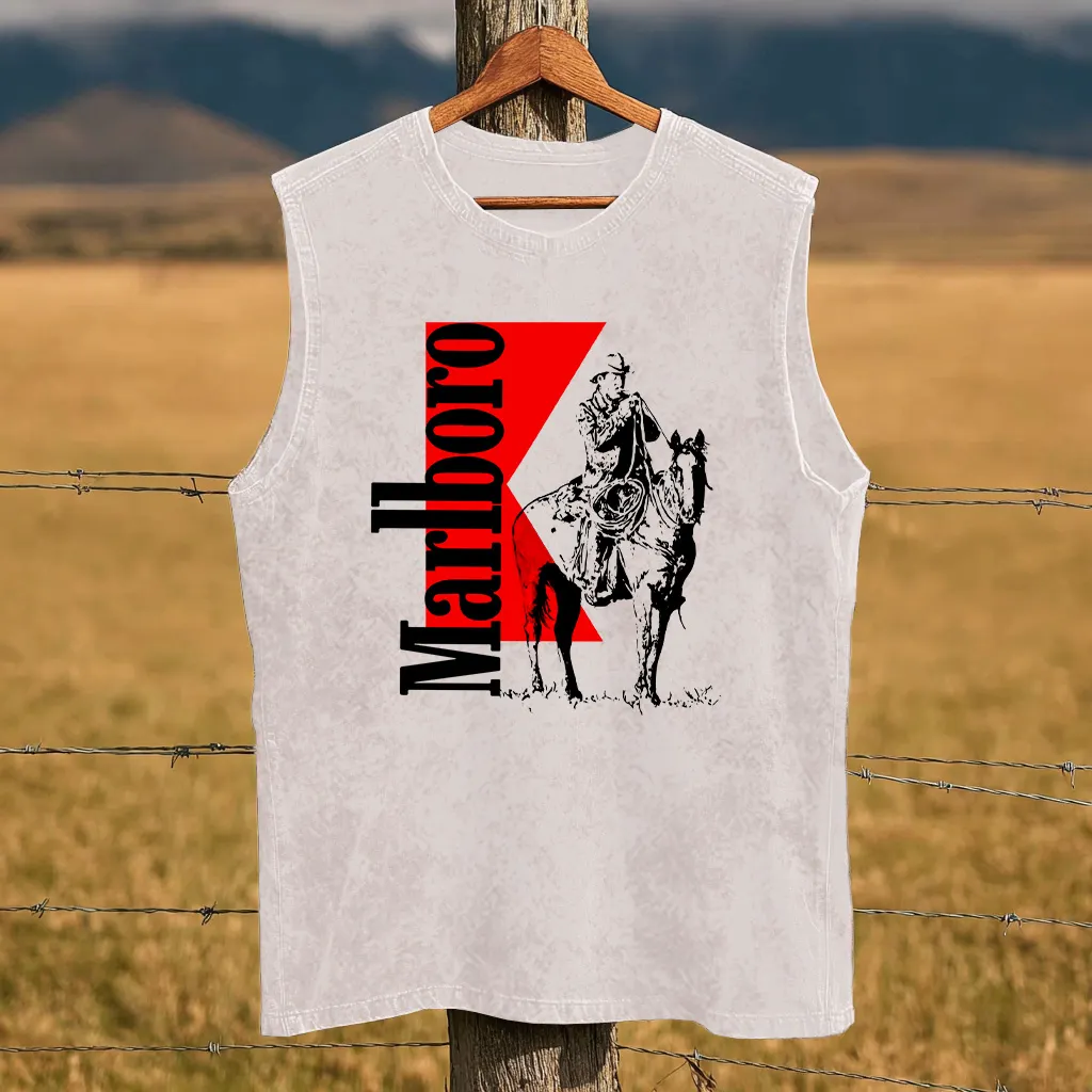 Western Legend Cowboy Graphic Washed Vest