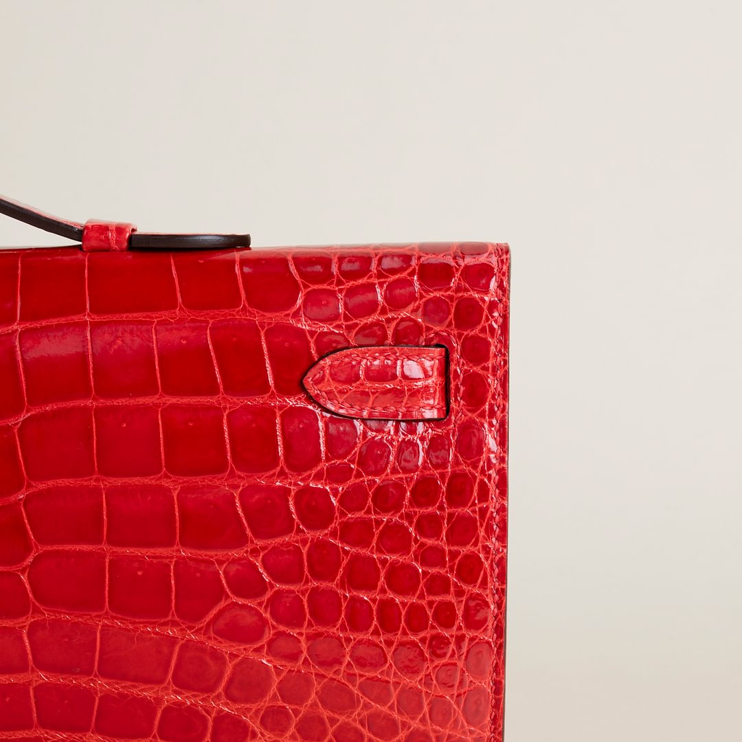 Kelly cut Shiny Porosus Crocodile 95 Braise GHW