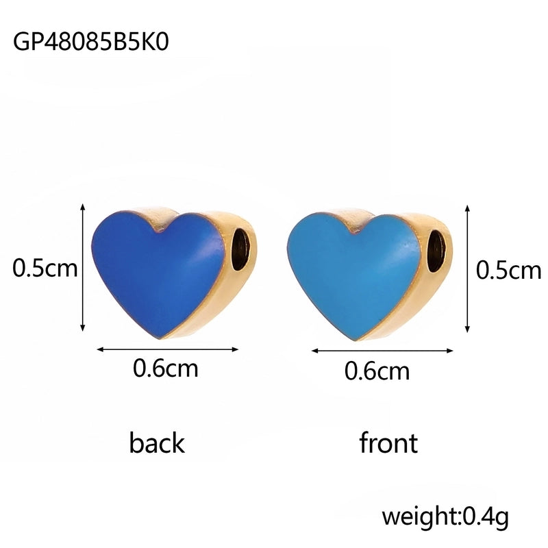 1 Piece 6 * 5mm Titanium Steel Heart Shape Polished Jewelry Accessories