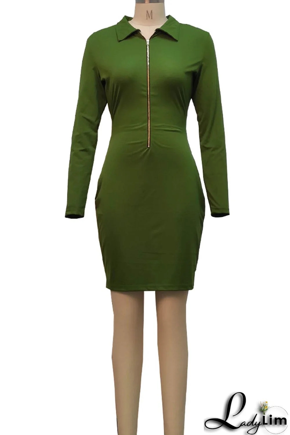 Pink Sexy Solid Split Joint Zipper Collar One Step Skirt Dresses