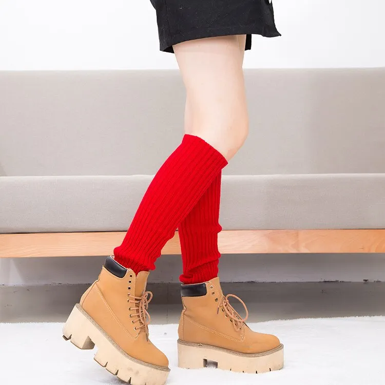 Leg Warmers Women Elegant Winter Warm Trendy All-match Womens Korean Style Knitting Keep Knee Students Leisure Female Chic 2020