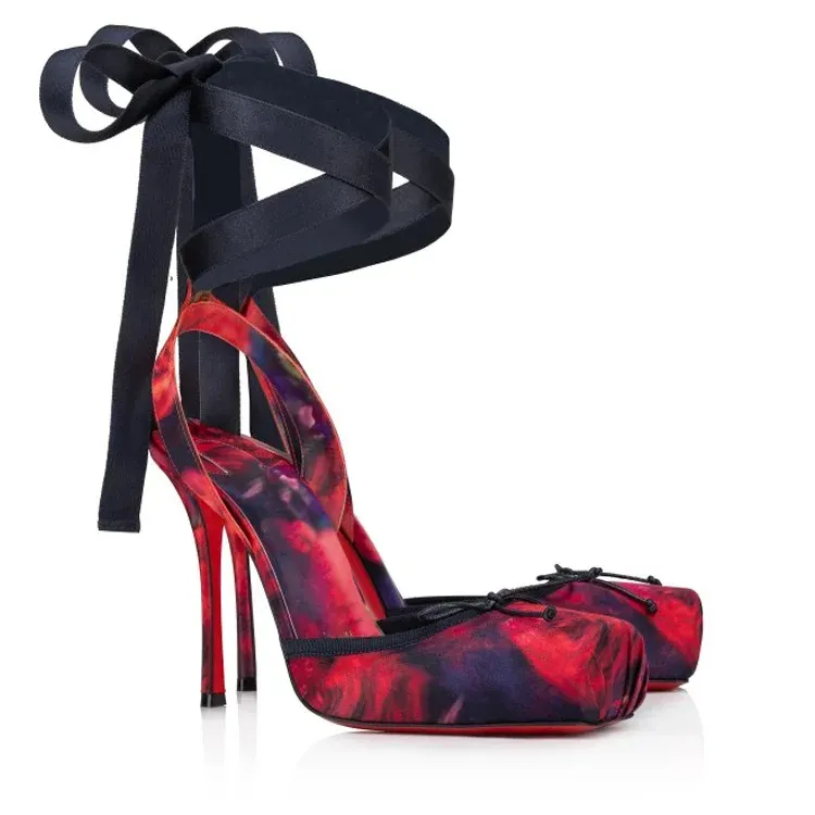 100mm Elegant Silk Pumps Red Bottom Party Shoes Wedding Banquet Shoes-vocosishoes