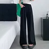 Gioiacombo&trade; Pantaloni estivi a gamba larga in vita elastica leggera da donna