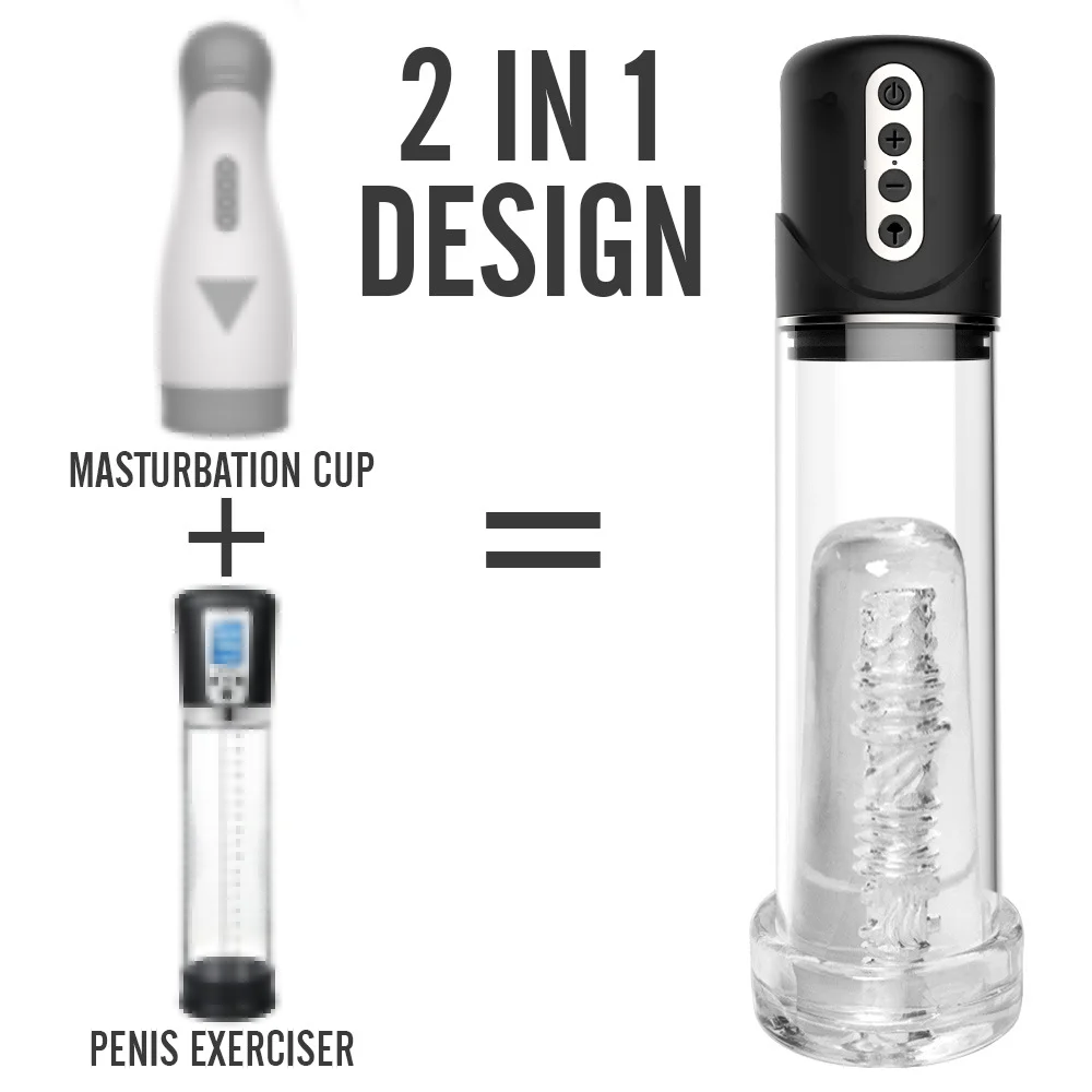 2-in-1 Vacuum Sucking Penis Trainer Masturbation Cup Rosetoy Official