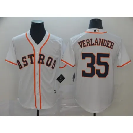 Men's Houston Astros #35 Justin Verlander White Cool Base Stitched MLB Jersey