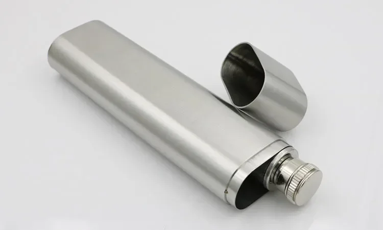 Tegooe 2oz Portable Stainless Steel Hip Flask Cigar Holder Set with Funnel Pocket Flagon for Whiskey Vodka