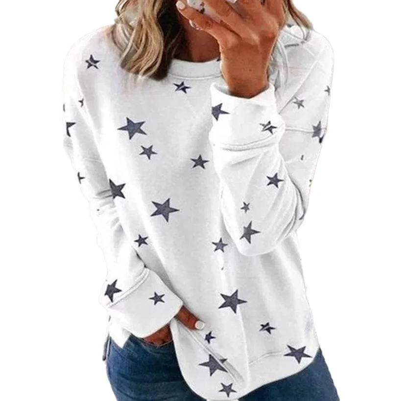 Uveng Loose Oversized Urban Leisure Long Sleeves T-shirt Printed Sweater