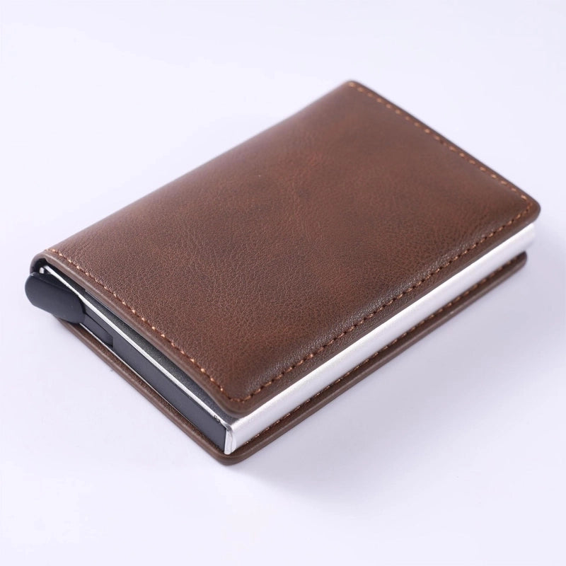 Full Inspection Anti-theft Brush Men’s Wallet RFID Multi-card Wallet Ultra-thin Carbon Fiber Card Holder