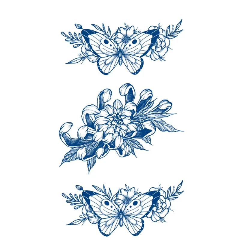 Juice Lasting Ink Tattoo Body Art Waterproof Temporary Sticker Snake Musical Note Women Totem Small Paw Rose Arm Fake Tattoos