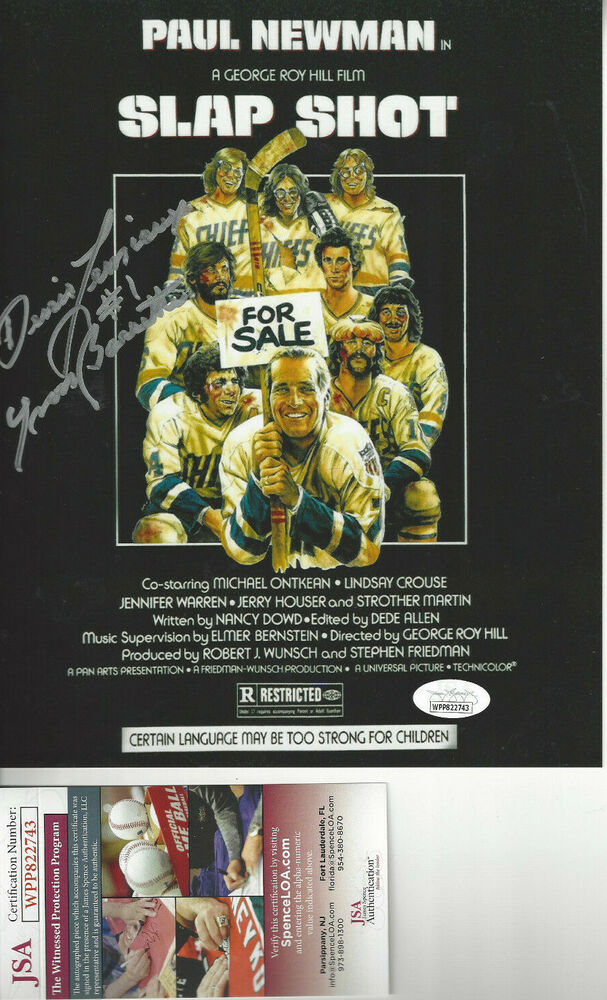 SLAP Shot Goalie Yvon Barrette autographed 8x10  movie Photo Poster painting JSA Certified