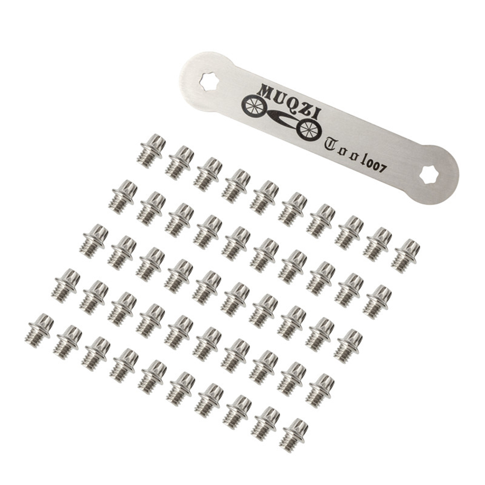 

MUQZI 50pcs Mountain Road Bike Pedal Anti-Skid Screw Set w/ Offset Spanner, 501 Original