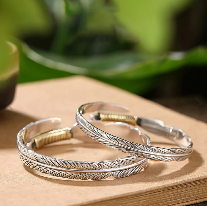 925 Silver feather Bracelet