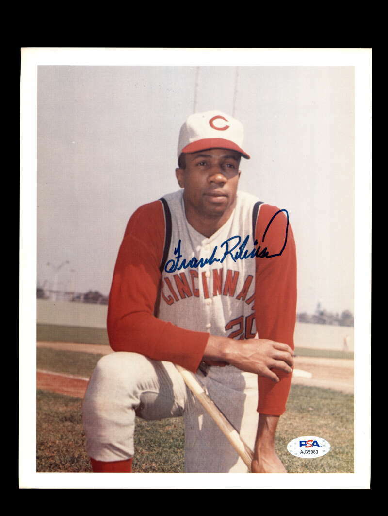 Frank Robinson PSA DNA Coa Signed 8x10 Photo Poster painting Reds Autograph