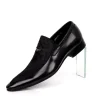 Luxury Mens Slip on Black Leather Dress Shoes with Horsehair