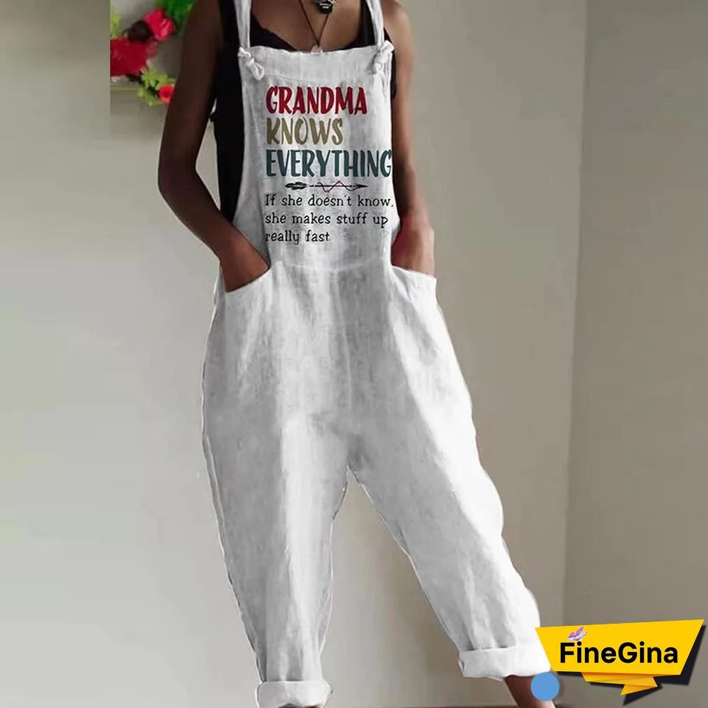 Women Sleeveless Harajuku Cargo Pants Jumpsuits Fashion Letter Print Loose Vintage Overalls Casual Pocket Straight Romper Mujer