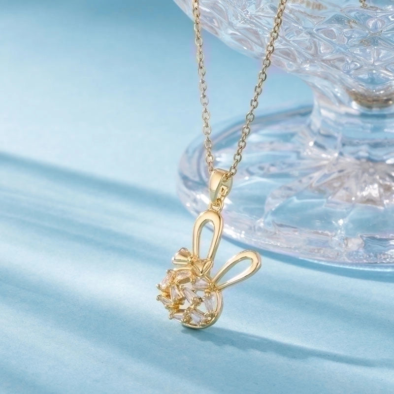 Stainless Steel Titanium Steel 18K Gold Plated Elegant Plating Inlay Sun Heart Shape Eye Zircon Pendant Necklace