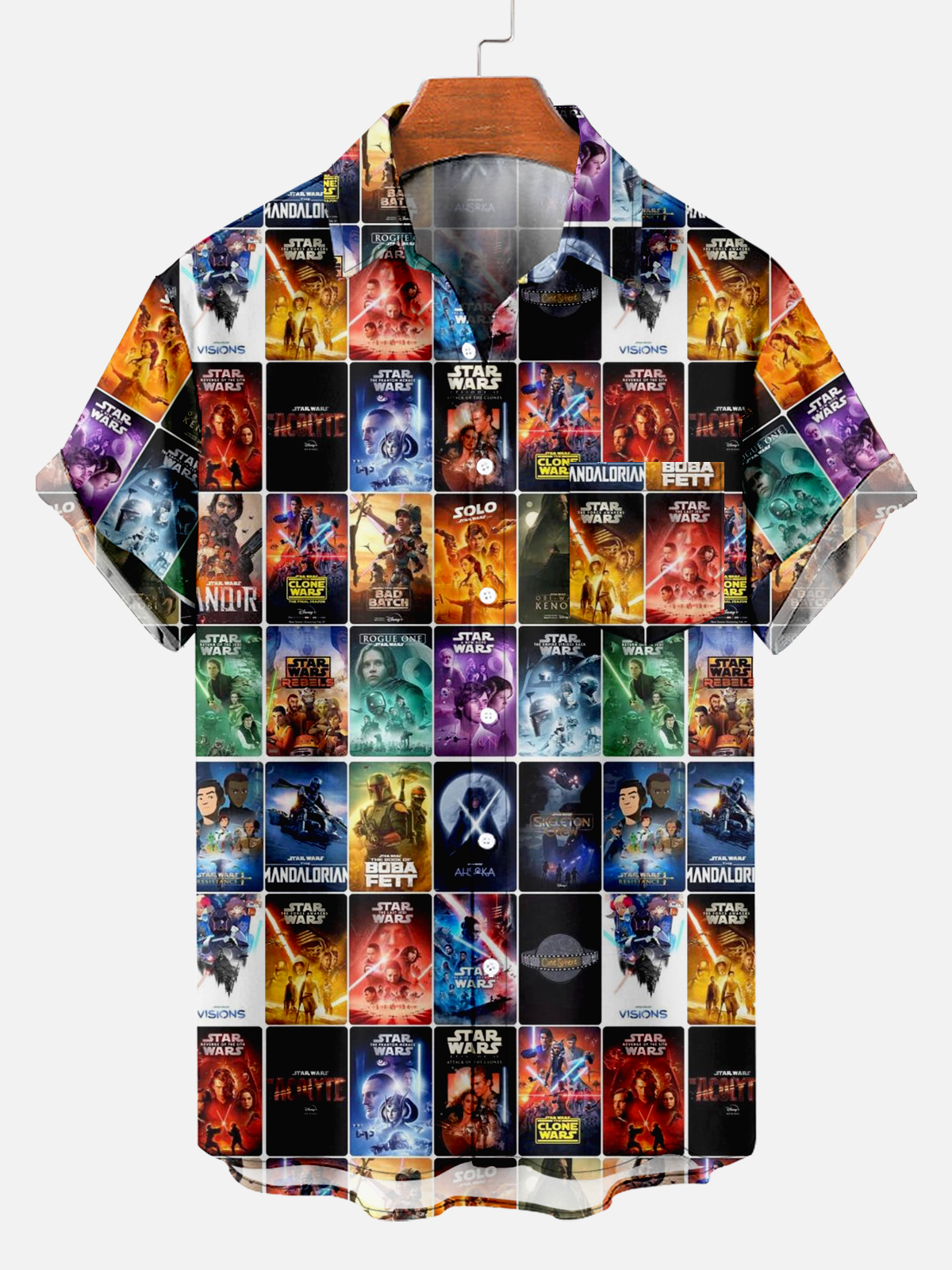 Men's comfortable movie poster collection print shirt PLUSCLOTHESMAN