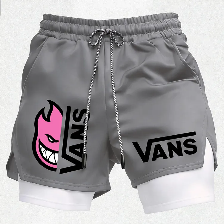Vas X Spitfire Pink Flame Split Graphic Shorts