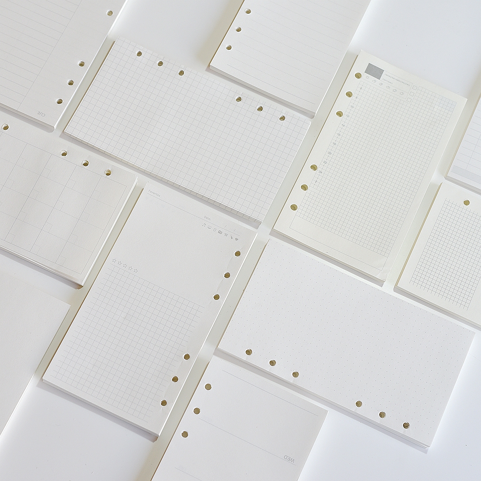 A5 A6 A7 Woodfree Printing Paper Planner Inner Pages For Filofax Creative Office Notebook Spiral Filler Papers Binder Inner Page