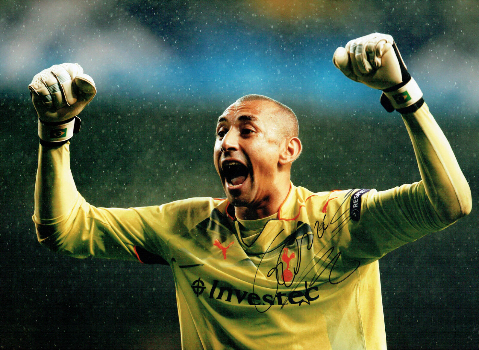 Heurelho GOMES Signed Autograph 16x12 Spurs Goalkeeper RARE Photo Poster painting AFTAL COA