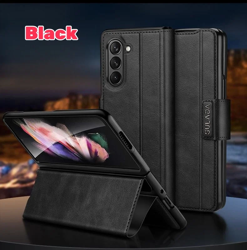 Suitable for Samsung Fold series magnetic buckle bracket folding leather case all-inclusive mobile phone case