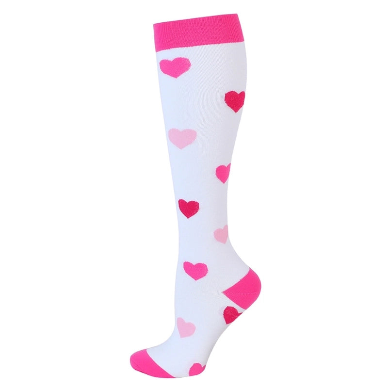 Compression Socks Calf Socks Printed Elastic Socks Sports Cycling Running Yoga Socks Men’s Long Tube Compression Socks Women