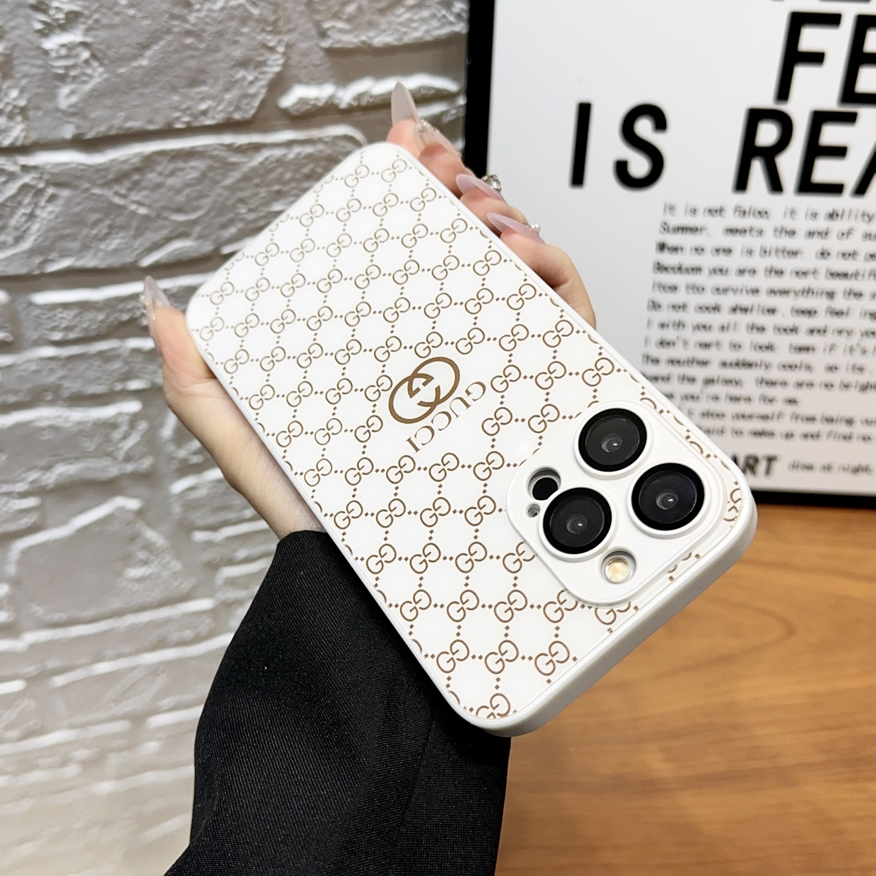 Gucci Monogram Glass Drop Protection Apple iPhone Case