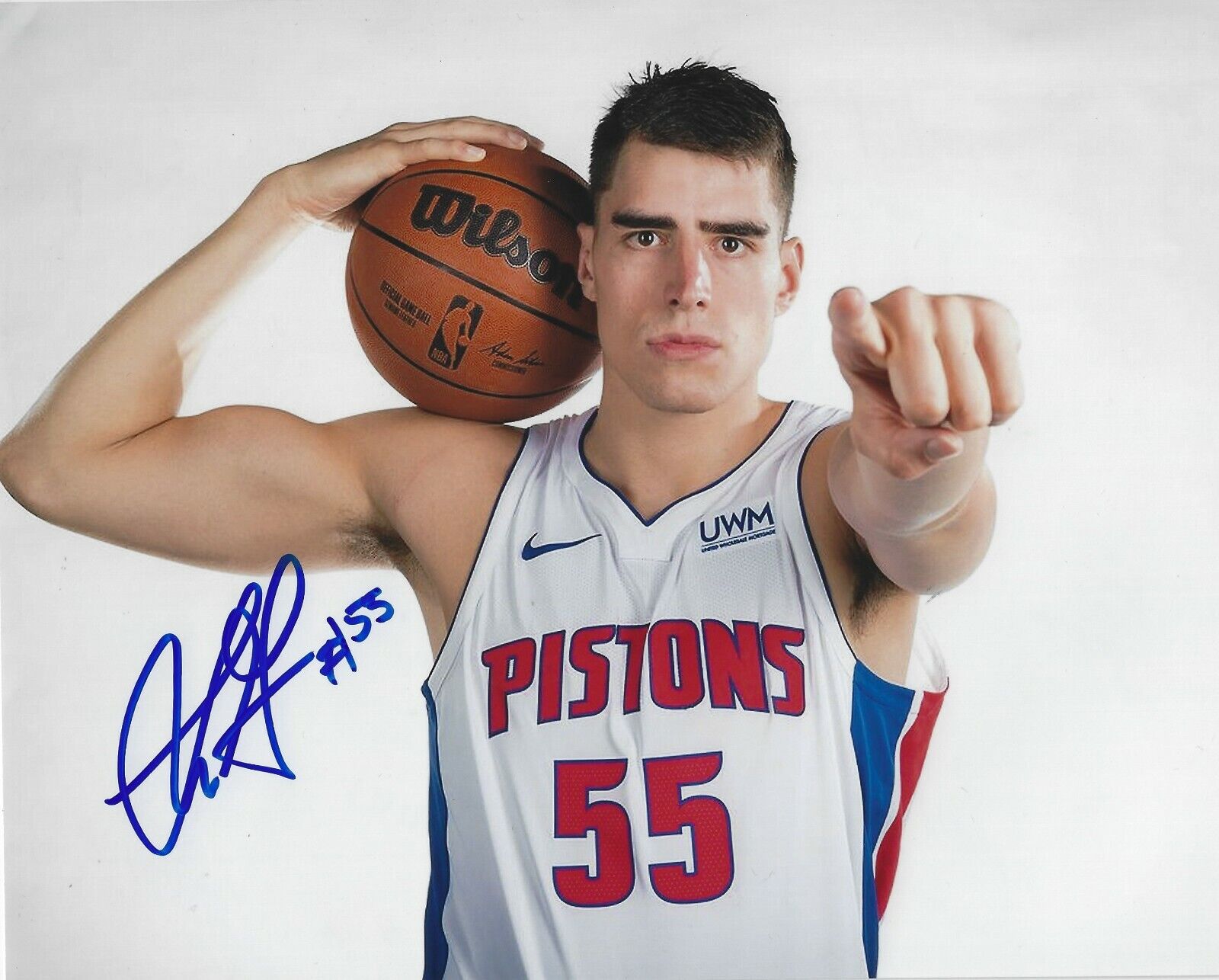 Autographed LUKA GARZA Detroit Pistons 8x10 Photo Poster painting - COA