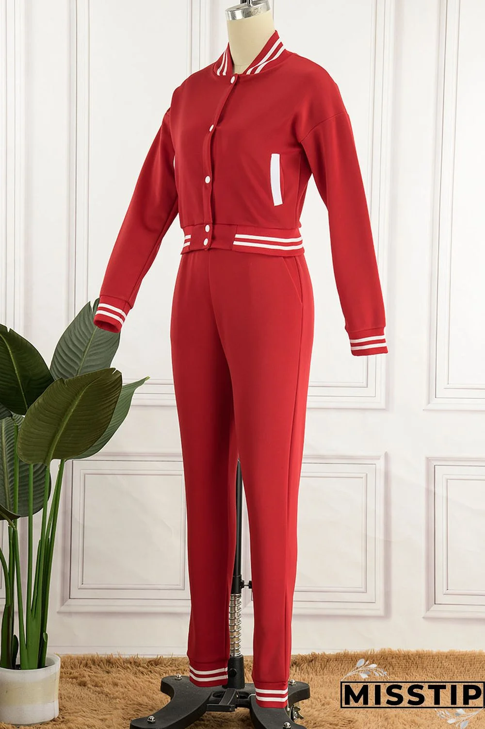 Green Casual Solid Patchwork Buckle Long Sleeve Two Pieces