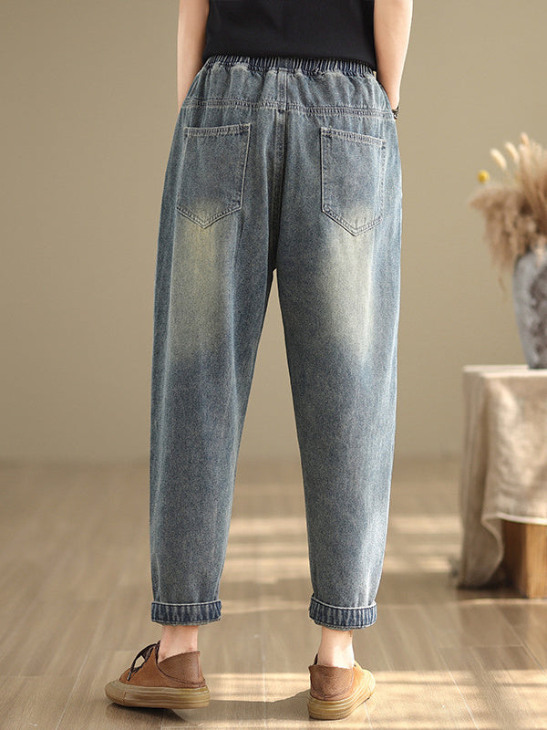 Women Half Sleeve V-neck Solid Color Dress