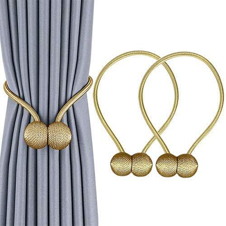 Gold Curtains Holdbacks Strong Magnetic Tie-ChouChouHome