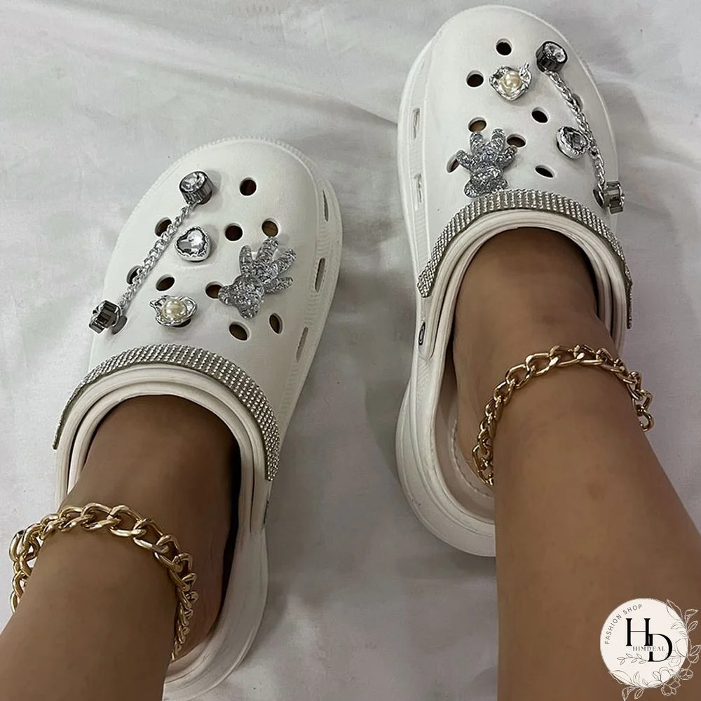 Black Fashion Casual Hollowed Out Patchwork Round Comfortable Shoes